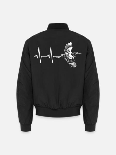 Vogel im Herzschlag Design - Unisex Bomberjacke - Schwarz