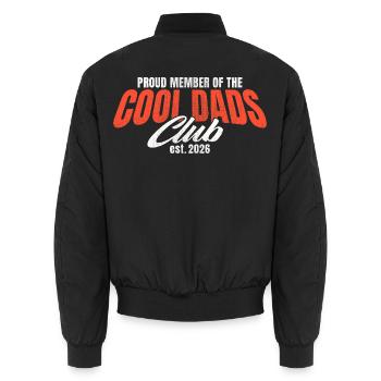 Cool Dads Club - Papa 2026 Geschenk - Unisex Bomberjacke - Schwarz - Hinten - AI Model Male 185 light (185cm)