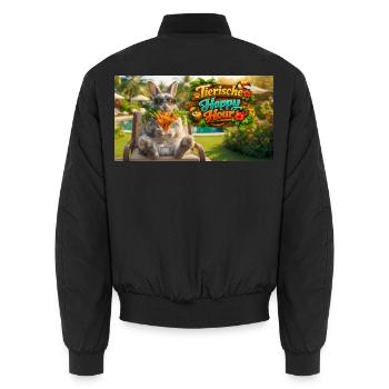 Tierische Happy Hour Urlaub Ferien Spaß - Unisex Bomberjacke - Schwarz - Hinten - AI Model Male 185 light (185cm)