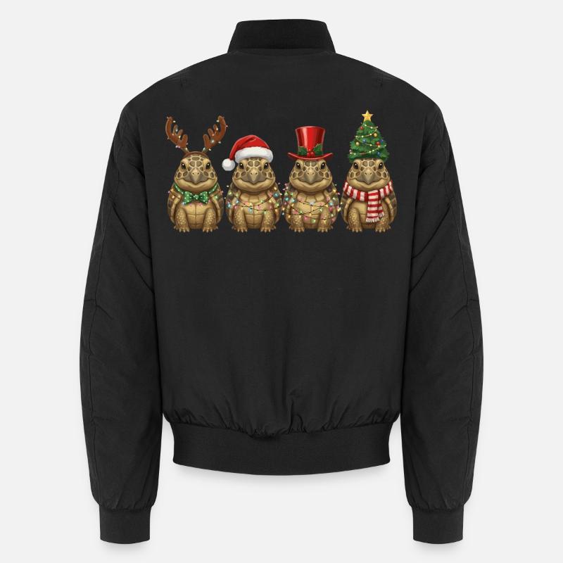 Greek Tortoise Christmas Light - Unisex Bomber Jacket - black
