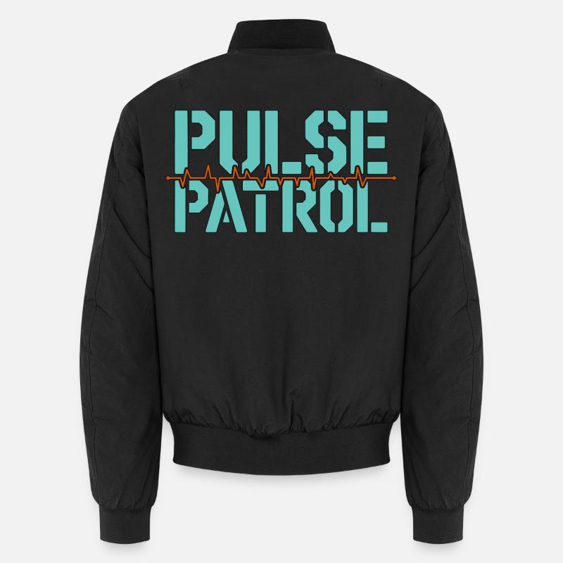 Cardiac Tech Pulse Patrol Pacemaker Technician - Unisex Bomber Jacket - black