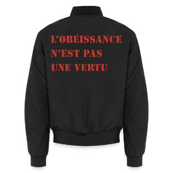 GEHORSAM IST KEINE TUGEND - Unisex Bomberjacke - Schwarz - Hinten - AI Model Male 185 light (185cm)