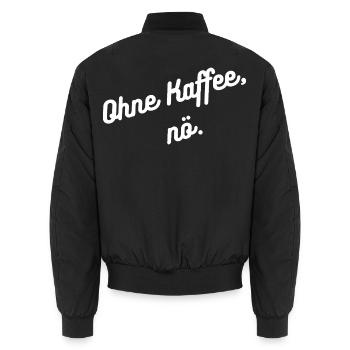 HN Ohne Kaffee, nö – Handlettering Script - Unisex Bomberjacke - Schwarz - Hinten - AI Model Male 185 light (185cm)