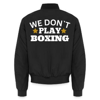 We don´t play boxing - Unisex Bomberjacke - Schwarz - Hinten - AI Model Male 185 light (185cm)