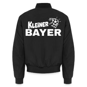 Kleiner Bayer– Kleiner Bavare im Fußball‑Style - Unisex Bomberjacke - Schwarz - Hinten - AI Model Male 185 light (185cm)