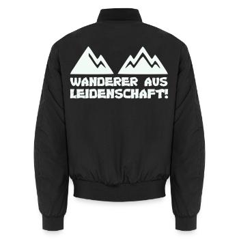 Wanderer aus Leidenschaft - Unisex Bomberjacke - Schwarz - Hinten - AI Model Male 185 light (185cm)