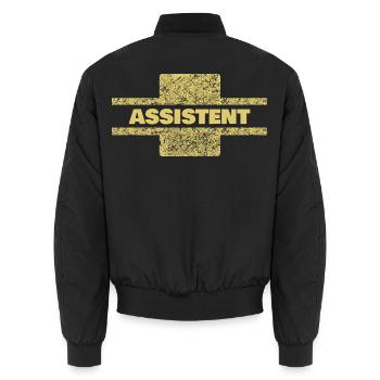 Berufung Assistent - Unisex Bomberjacke - Schwarz - Hinten - AI Model Male 185 light (185cm)