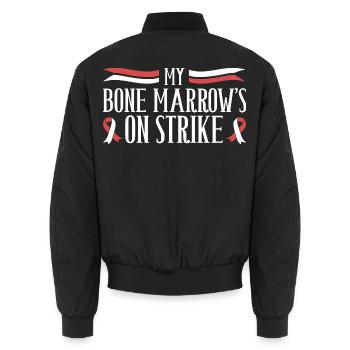 Knochenmark im Streik - Anämie Humor - Unisex Bomberjacke - Schwarz - Hinten - AI Model Male 185 light (185cm)