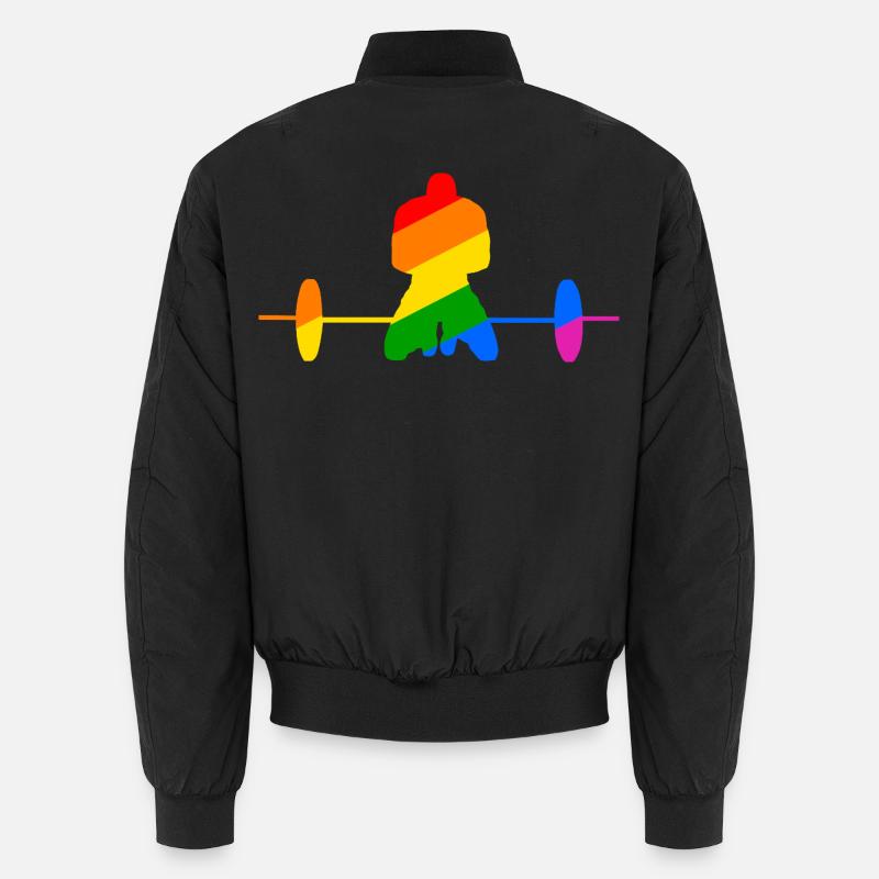 buntes Gewichtheben Geschenk Unisex Bomberjacke