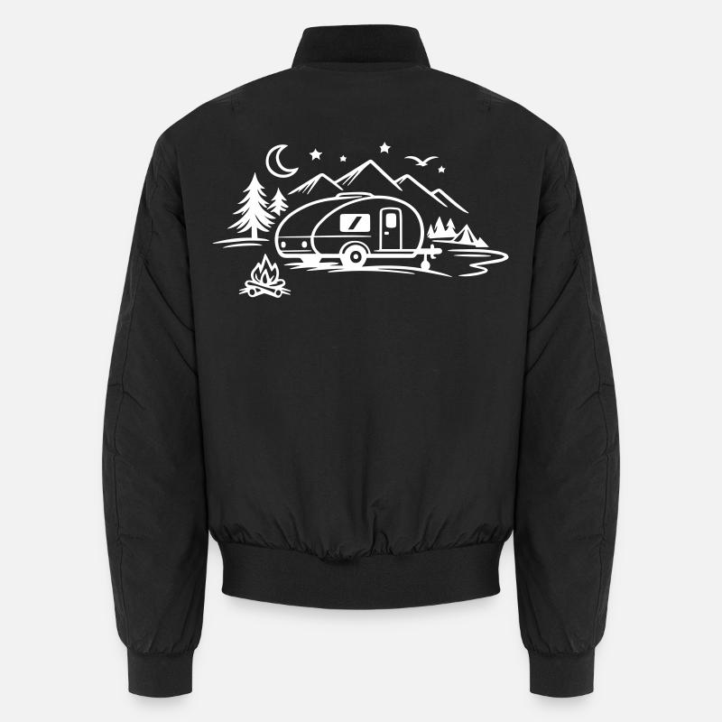 Camping Camper - Unisex Bomber Jacket - black