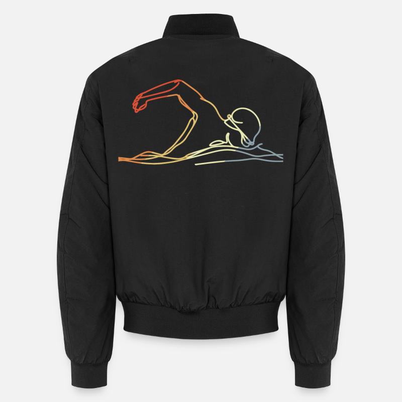 Schwimmen Retro Stil - Unisex Bomberjacke - Schwarz