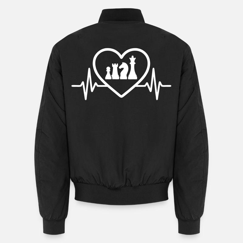 Heart Chess Chess Pieces Chess Unisex Bomber Jacket