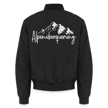 Alpenüberquerung - Unisex Bomberjacke - Schwarz - Hinten - AI Model Male 185 light (185cm)