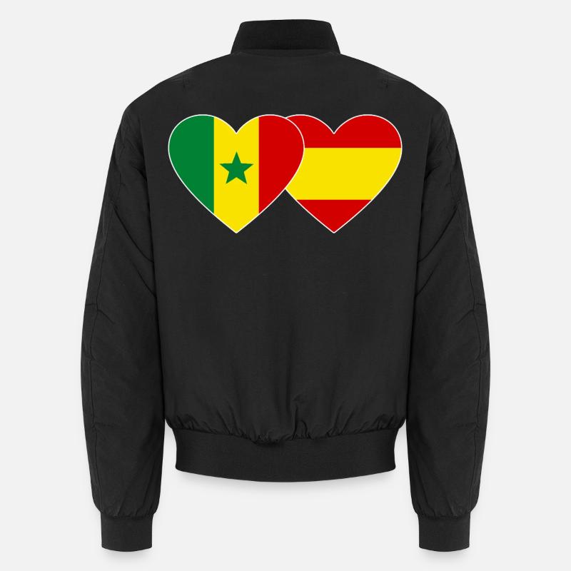 Espagne Sénégal Drapeau Coeur Bomber unisexe