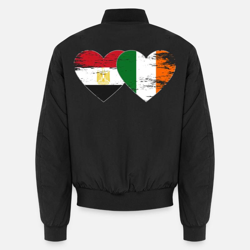 Egypte Irlande Drapeau Coeur Utilisé Bomber unisexe