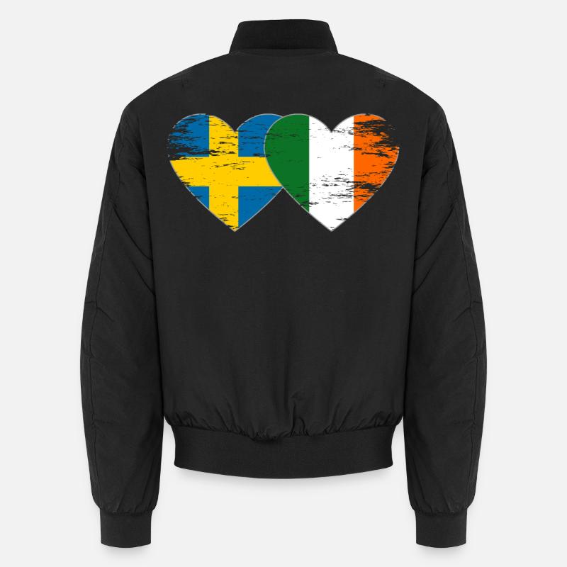 Suède Irlande Drapeau Coeur Bomber unisexe