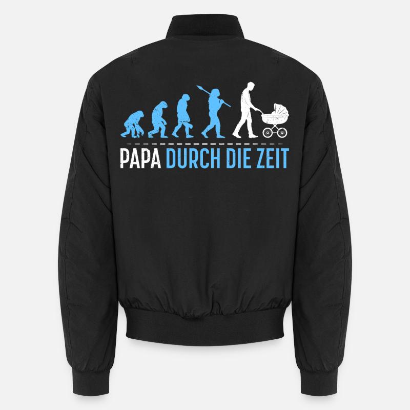 Father-to-be DADDY THROUGH TIME Funny - Unisex Bomber Jacket - black