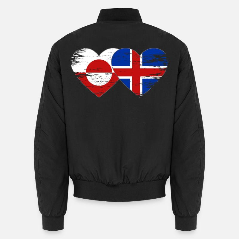 Cœur du drapeau du Groenland Islandade utilisé Bomber unisexe