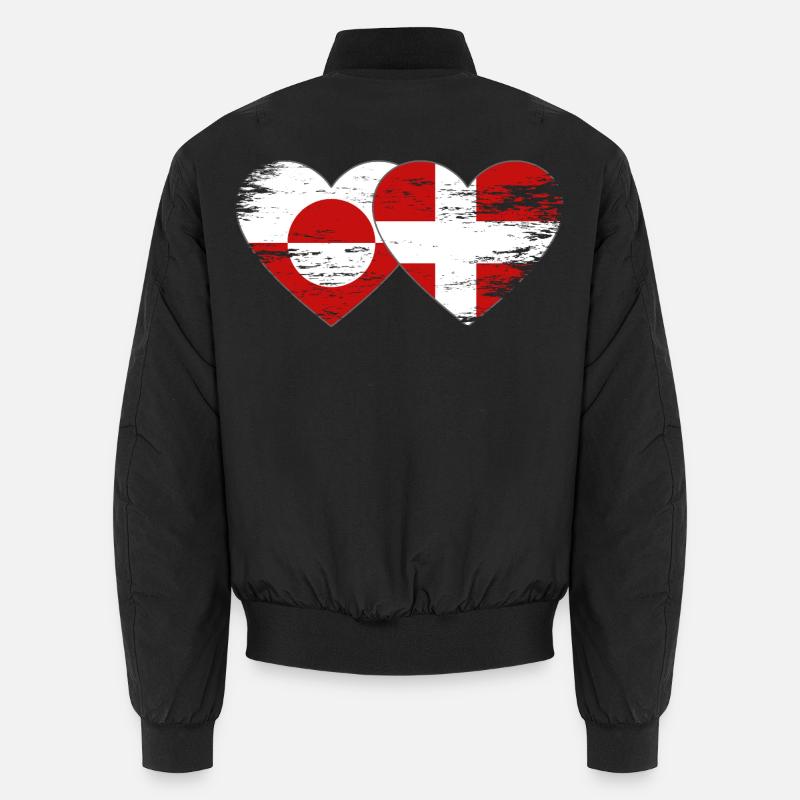 Cœur du drapeau du Groenland-Danemark utilisé Bomber unisexe