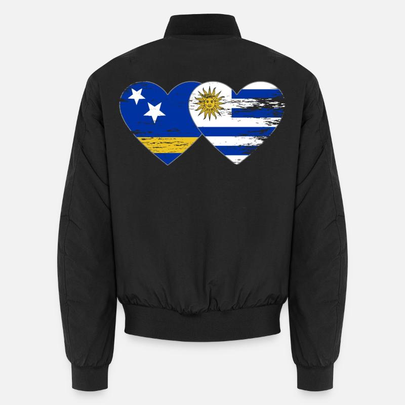 Curaçao_Uruguay_Flagge_Herz_used Unisex Bomberjacke