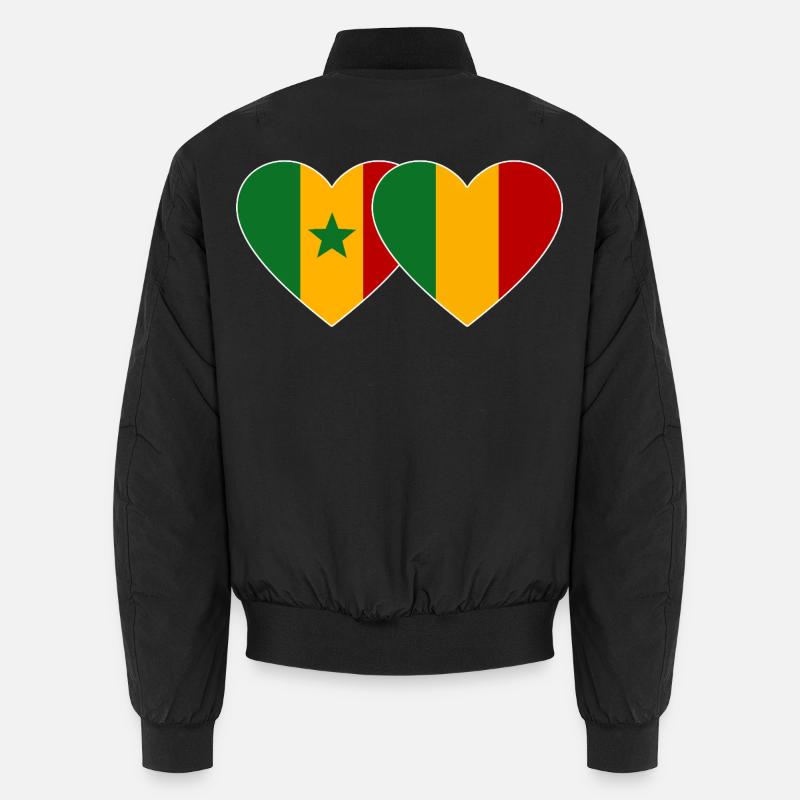 Senegal_Mali_Flagge_Herz Unisex Bomberjacke