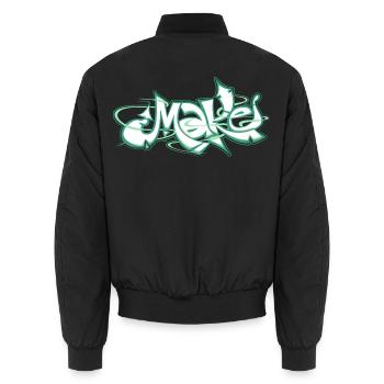 Grünes Wort machen Graffiti - Unisex Bomberjacke - Schwarz - Hinten - AI Model Male 185 light (185cm)