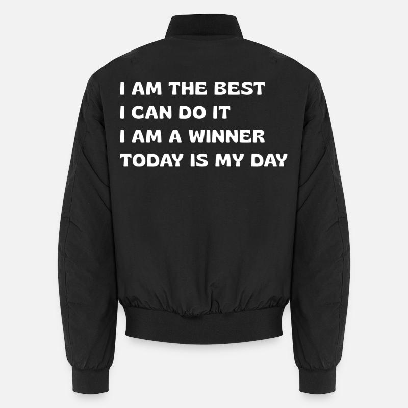 Powerful Affirmations - Unisex Bomber Jacket - black