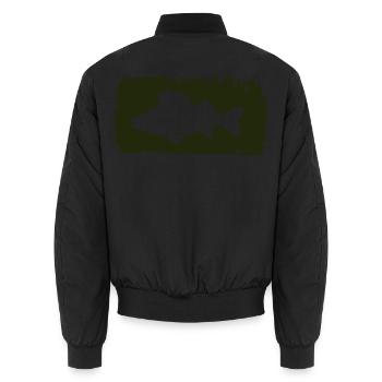 Barsch im Farbstrich - grün - Unisex Bomberjacke - Schwarz - Hinten - AI Model Male 185 light (185cm)