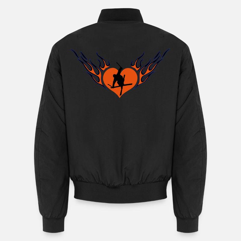 Ski freestyle love - Unisex Bomber Jacket - black