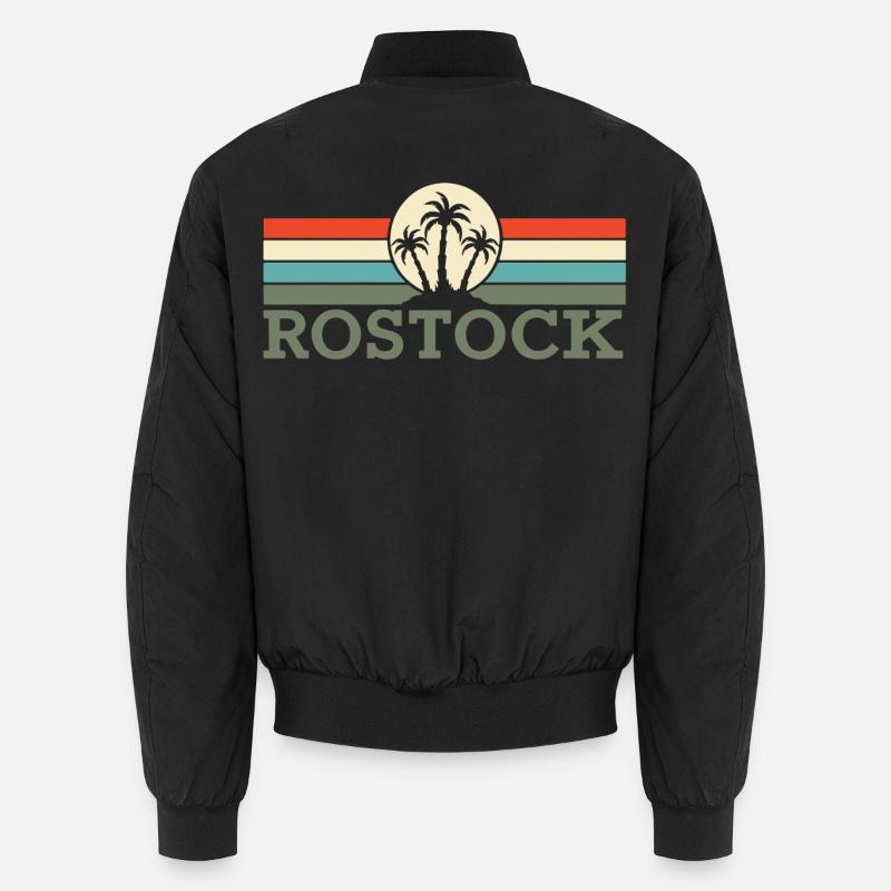 Rostock Retro Palms - Unisex Bomber Jacket - black