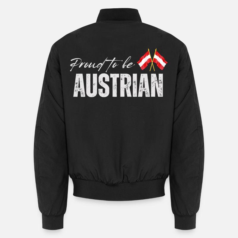 Proud Austrian, I love Austria - Unisex Bomber Jacket - black