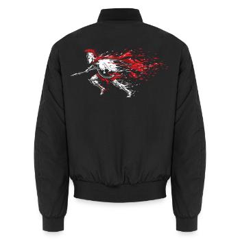 Spartan Speed Shards Mascot Spartan Dash - Unisex Bomber Jacket - black - Back - AI Model Male 185 light (185cm)