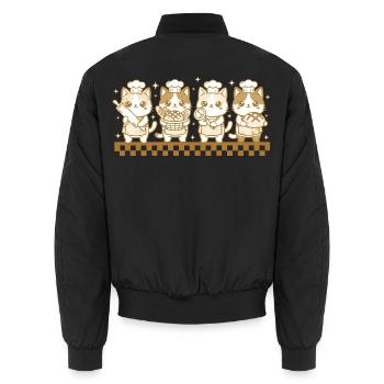 Ère du levain de pain au - Bomber unisexe - noir - Dos - AI Model Male 185 light (185cm)