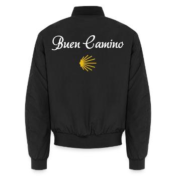 Buen Camino | Jakobsweg, Pilger, Santiago - Unisex Bomberjacke - Schwarz - Hinten - AI Model Male 185 light (185cm)