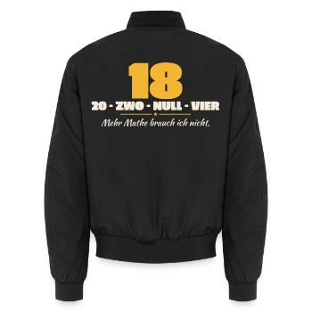 Skat Reizen 18 20 Zwo Null Vier Skatspieler Spruch - Unisex Bomberjacke - Schwarz - Hinten - AI Model Male 185 light (185cm)