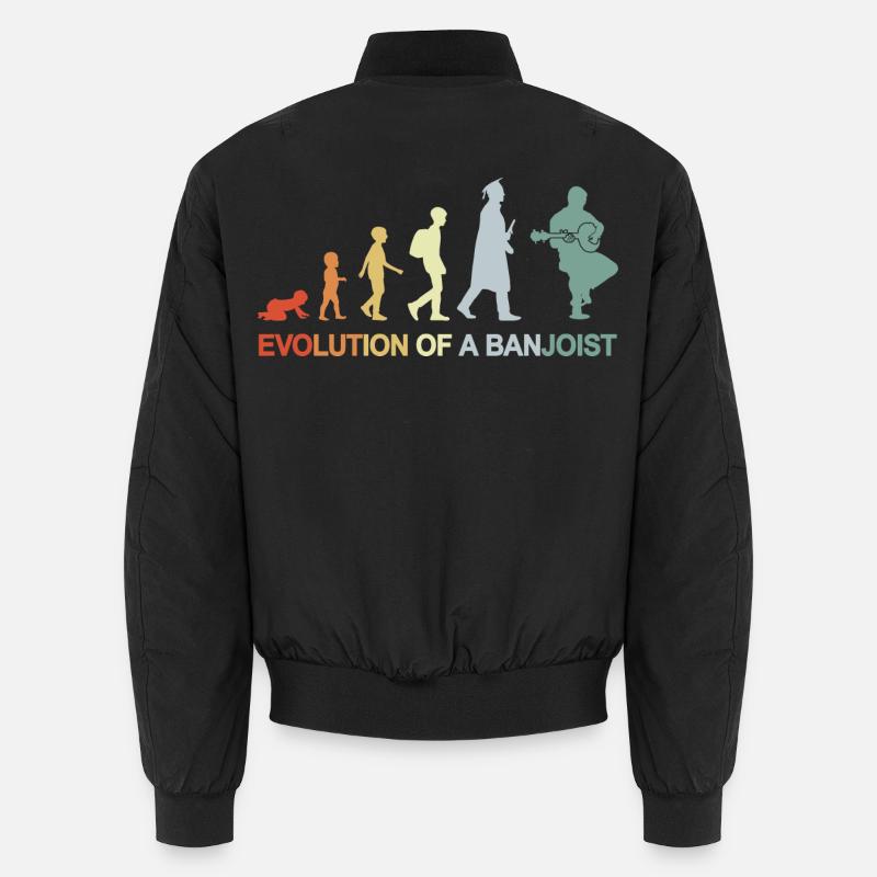 Banjospieler Evolution - Unisex Bomberjacke - Schwarz