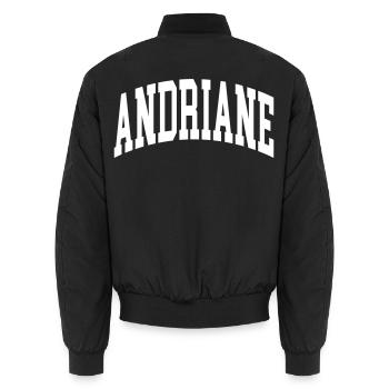 Andriane - Unisex Bomber Jacket - black - Back - AI Model Male 185 light (185cm)