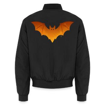 Fledermaus Orange Halloween Kostüm Spooky - Unisex Bomberjacke - Schwarz - Hinten - AI Model Male 185 light (185cm)