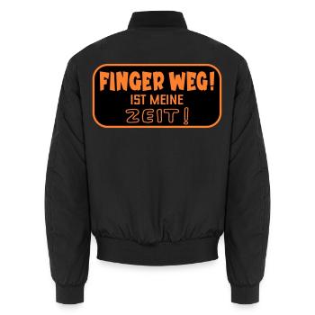 Finger Weg Zeit - Unisex Bomberjacke - Schwarz - Hinten - AI Model Male 185 light (185cm)
