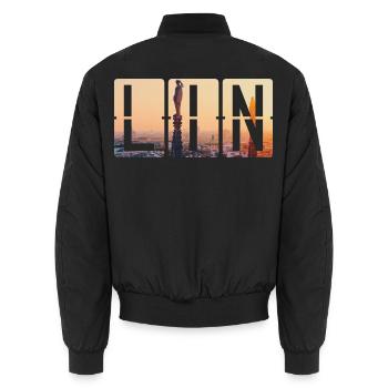 Flughafen Milan Linate LIN - Unisex Bomberjacke - Schwarz - Hinten - AI Model Male 185 light (185cm)