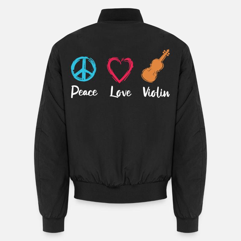 Peace Love Violin Unisex Bomber Jacket