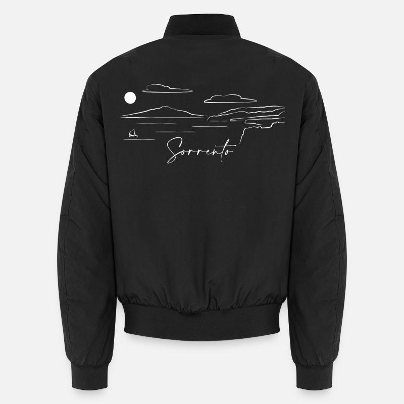 Sorrento Halbinsel Lineart - Unisex Bomberjacke - Schwarz