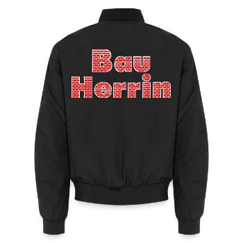 Brick wall client - Unisex Bomber Jacket - black - Back - AI Model Male 185 light (185cm)
