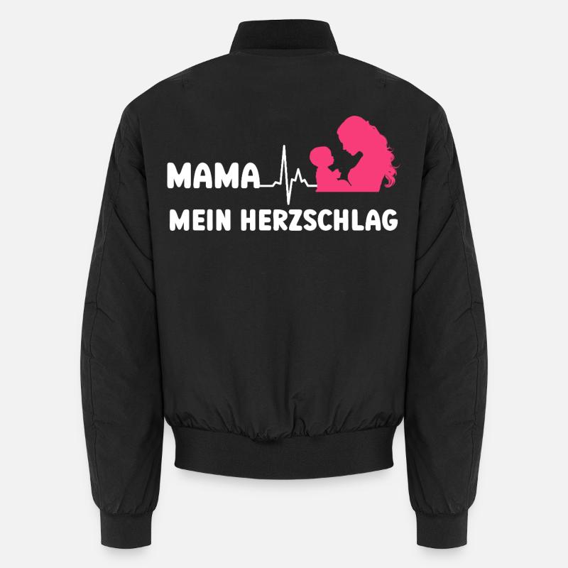 MAMA MEIN HERZSCHLAG Werdende Mutter Lustig Unisex Bomberjacke