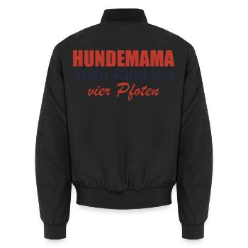 Hundemama – Mein Kind hat vier Pfoten - Unisex Bomberjacke - Schwarz - Hinten - AI Model Male 185 light (185cm)