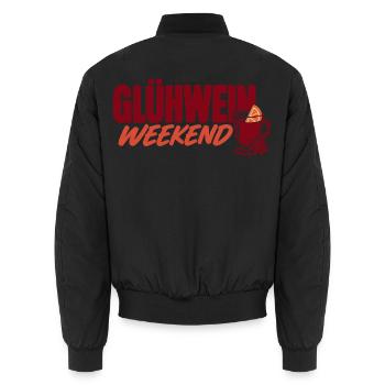 Glühwein Weekend mit Glühwein-Grafik - Unisex Bomberjacke - Schwarz - Hinten - AI Model Male 185 light (185cm)