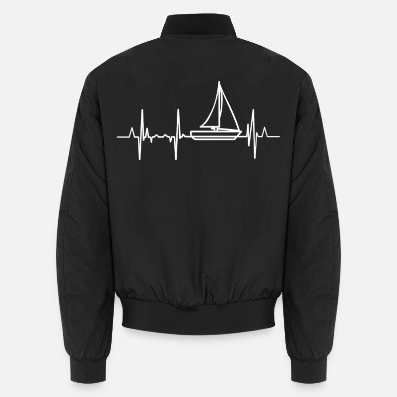 Sailing Heartbeat - Unisex Bomber Jacket - black