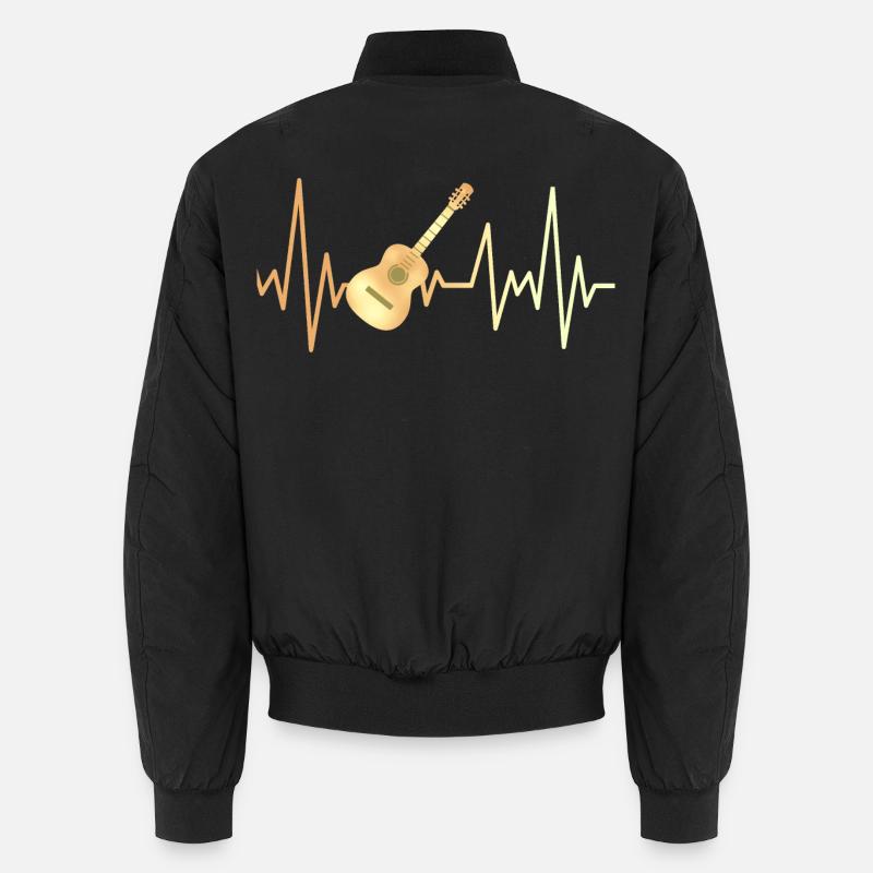 E-Gitarre und Herzfrequenz Unisex Bomberjacke