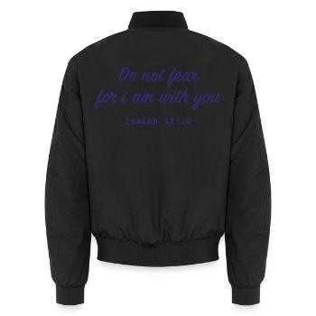 Christliches Zitat Do not fear - Unisex Bomberjacke - Schwarz - Hinten - AI Model Male 185 light (185cm)