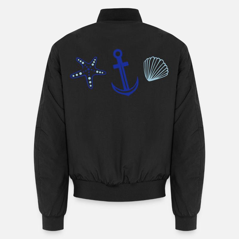 Ancre avec les étoiles de mer et le coquillage. Bomber unisexe